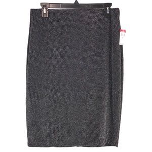 NWT Black Silver Sparkle Thread Stretch Skirt
